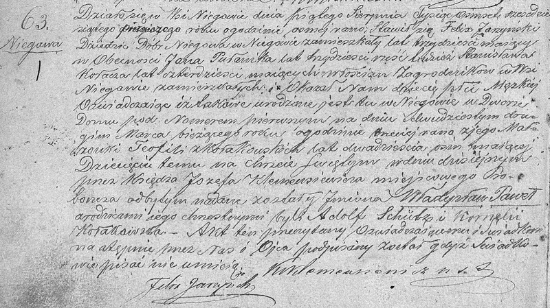 akt urodzenia Władysława Pawła Jarzyńskiego, ur.22 marca 1861 roku, s.Feliksa, zamieszkałego w miejscowości Niegowa_Easy-Resize.com.jpg