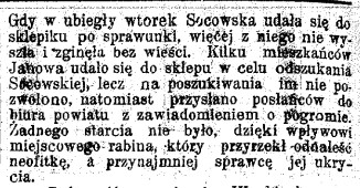 Janów, pogłoska o pogromie, G.Cz. 25, 1907, cz.2.jpg