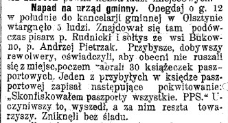 Napad na urząd gminy w Olsztynie, G.Cz., 1907, nr 23.jpg