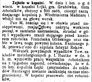 zajscia w kopalni Łojki, G.Cz. 209, 1907 r..jpg