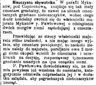 Cmentarz w Mykanowie, G.Cz. 330, 1907 r. .jpg