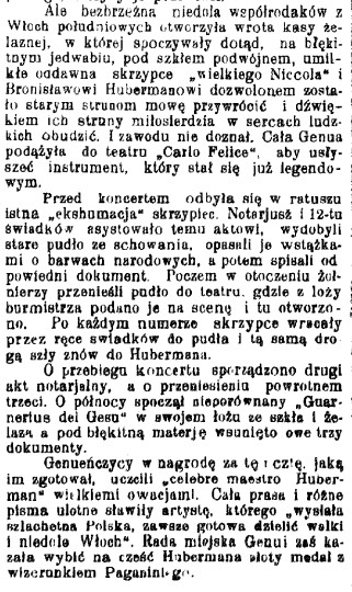 Huberman na skrzypcach Paganiniego, G.Cz. 16, 1909 r., cz.2.jpg