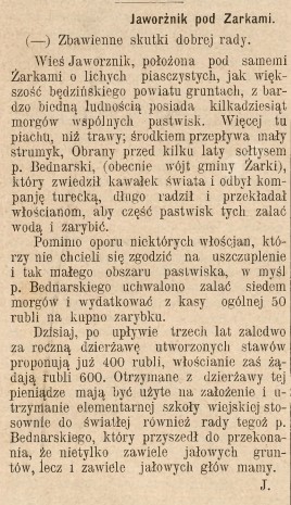 utworzenie stawów w Jaworzniku, Prz.-handl.kur.sosn., 34, 1902 r..jpg