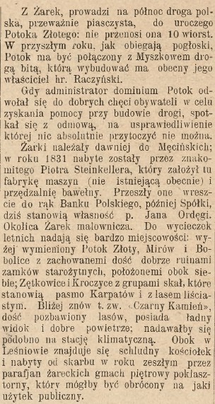 Żarki, Przemysłowo-Handlowy Kurjer Sosnowiecki, nr 51, 1902 r., cz.2.jpg