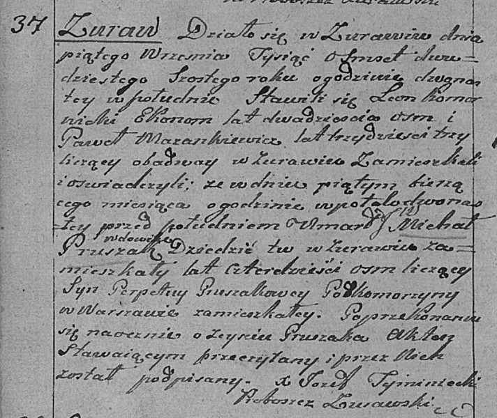 akt zgonu, dziedzic Michał Pruszak, 5 września 1826 r..jpg