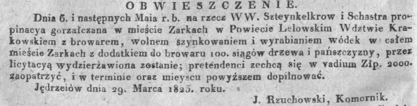 propinacja gorzałaczna w Żarkach, Dz.U.W.K. 14, 1823 r..jpg