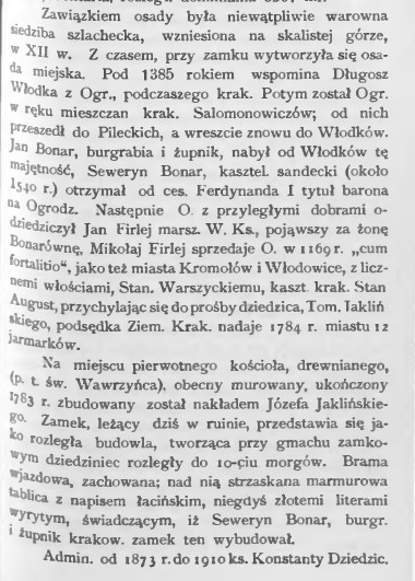 Ogrodzieniec, Monografia kościołów dyecezyi kieleckiej. T. 2.jpg