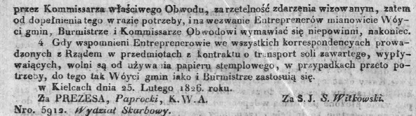 kontrakt na dostawę soli, Steinkeller, Dz.U.W.K. 11, 1826 r., cz.2.jpg