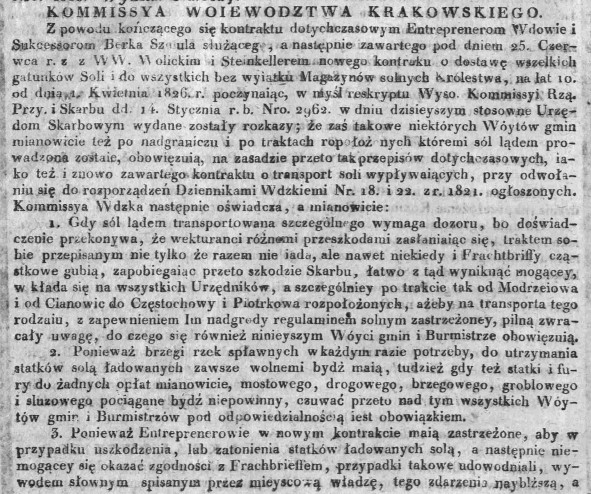 kontrakt na dostawę soli, Steinkeller, Dz.U.W.K. 11, 1826 r., cz.1.jpg